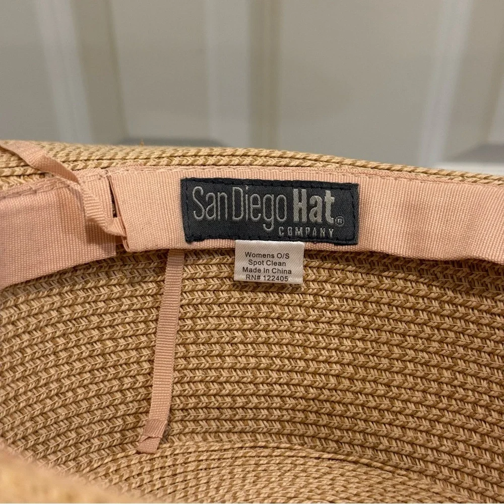 San Diego Hat Straw Gondolier Hat with Scarf Bow - Picture 4 of 4